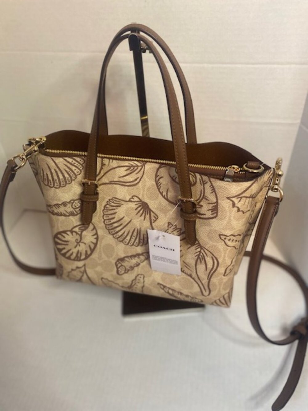 Coach Mollie Tote Bag 25 in Signature with Seashell Print (Style CBH63)-NEW